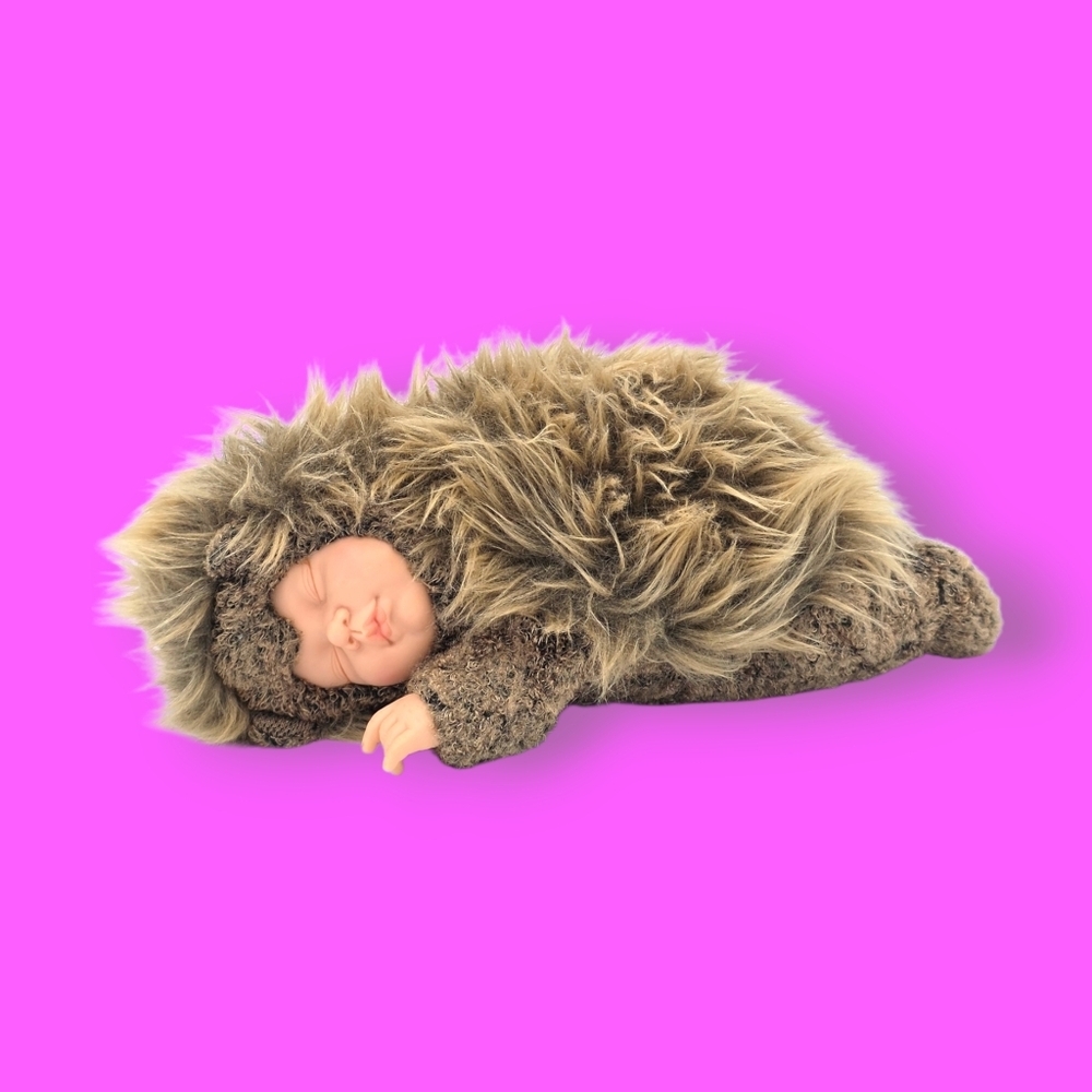 Vintage 1998 Anne Geddes Sleeping Baby Hedgehog Doll Plush